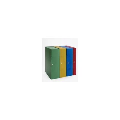 Brefiocart Scatole Progetto Blu con Bottone, Dorso 2 cm, Confezione da 5