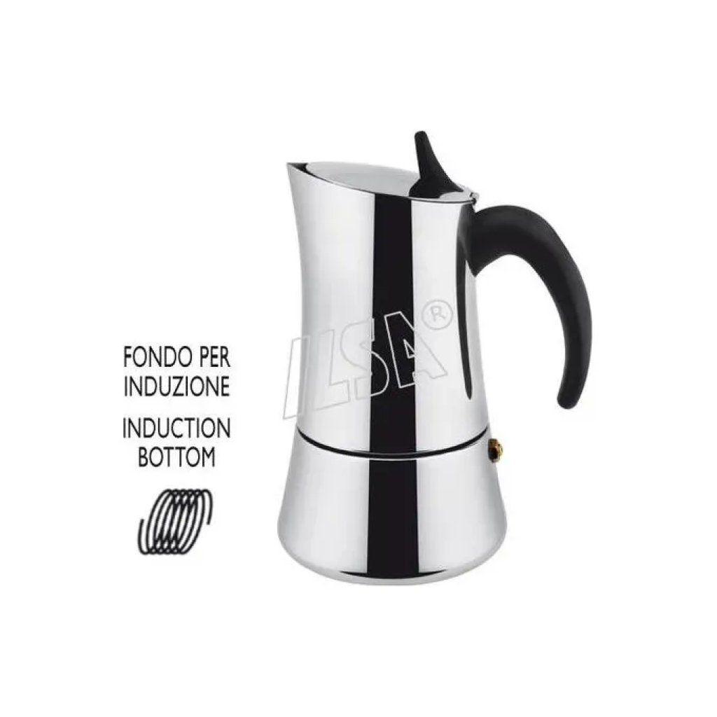 ILSA Elly Caffettiera Moka 9 Tazze per Induzione in Acciaio Inox 18/10