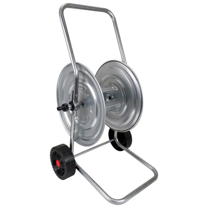 GENERICO Carrello Avvolgitubo Zincato A202 per Tubo da 1/2” – 80 m con Raccordi