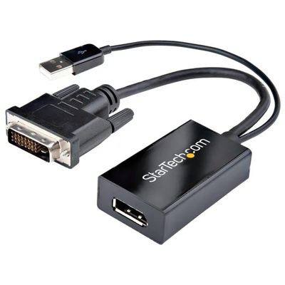 StarTech.com DVI2DP2 – Adattatore da DVI-D a DisplayPort, 1920 × 1200, USB, nero