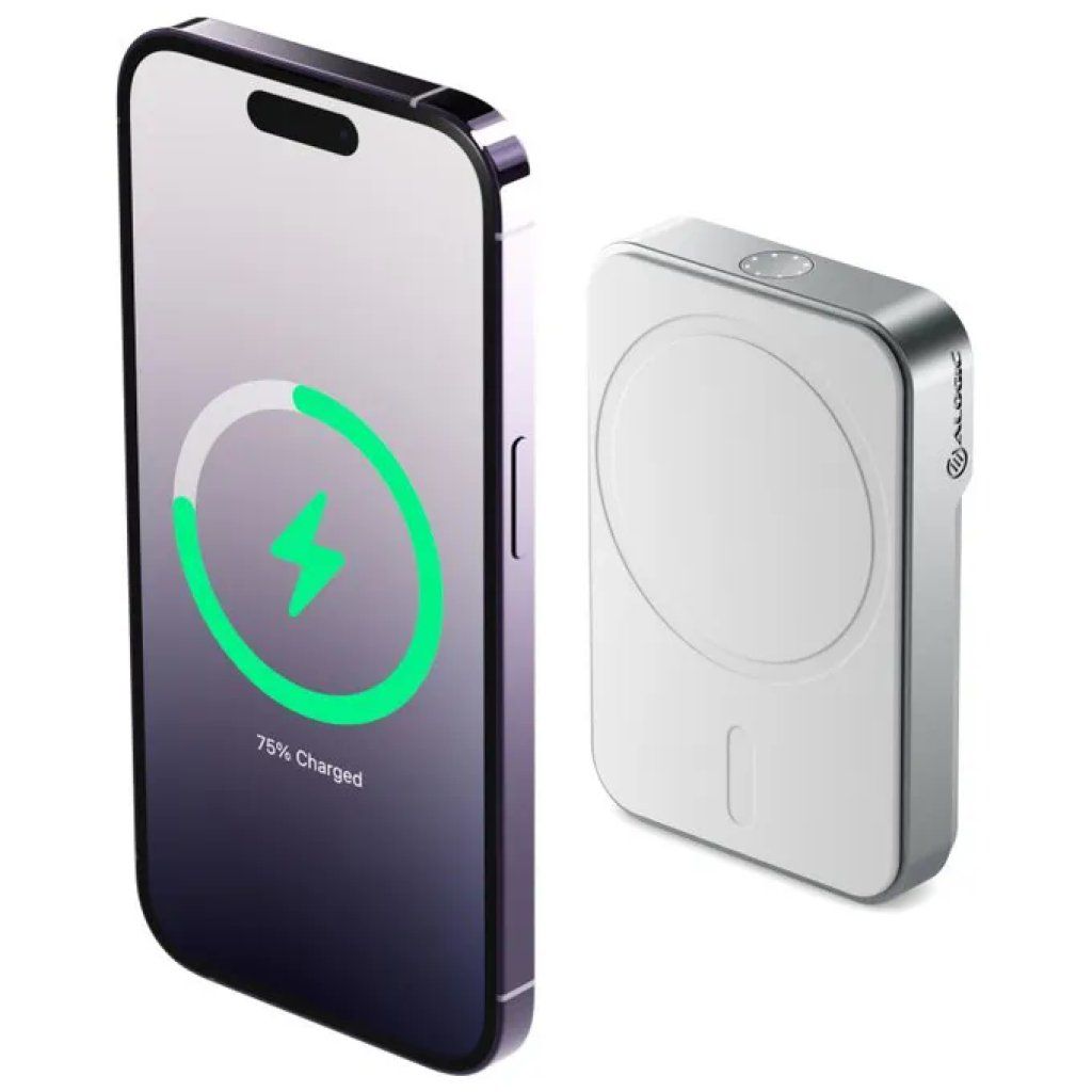 ALOGIC Power Bank Magnetico Wireless 5000 mAh – Bianco ALOGIC Power Bank Magnetico Wireless 5000 mAh – Bianco