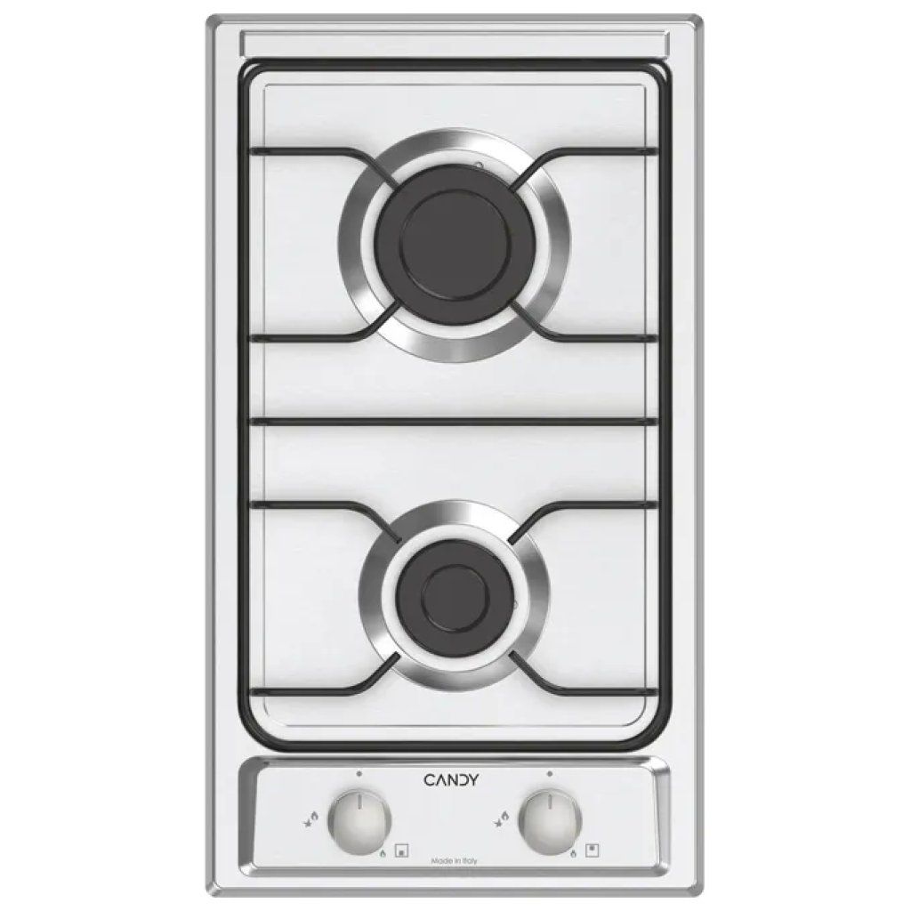 Candy CHW23X Idea Piano cottura a gas inox, 2 fuochi, 28,8 cm