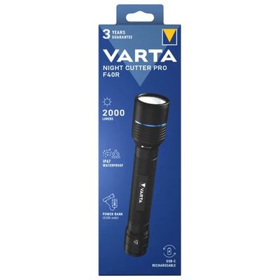 VARTA Night Cutter Pro F40R Torcia LED Ricaricabile 2000 lm IP67
