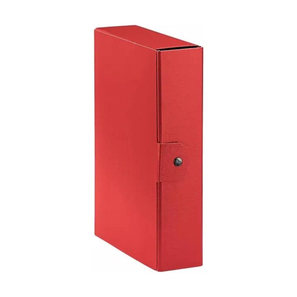 Esselte Eurobox, 5 scatole portadocumenti rosse, dorso 8 cm