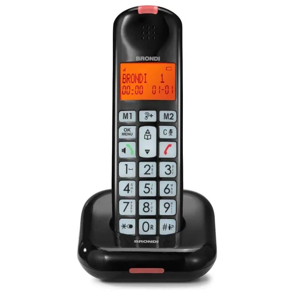 Brondi Bravo Moon Black Telefono Cordless Vivavoce