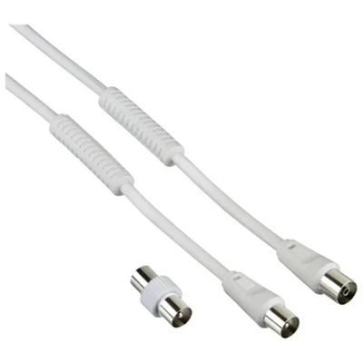 Hama 00205307 Cavo Antenna Coassiale 5 m con Adattatore M/M