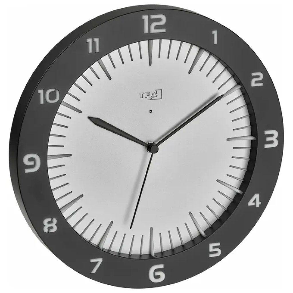 TFA-DOSTMANN TFA Dostmann 60.3553.10 Orologio da parete analogico rotondo alimentato a batteria AA colore Grigio