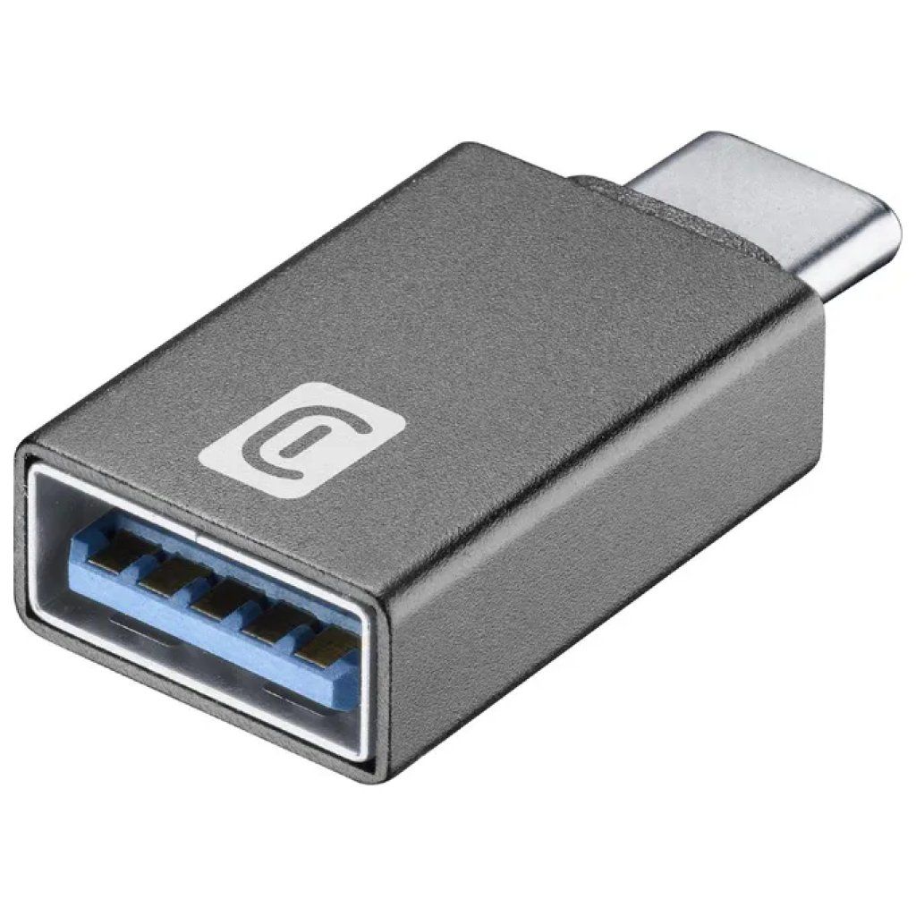 Cellularline Adattatore USB-C a USB-A per Auto, Nero