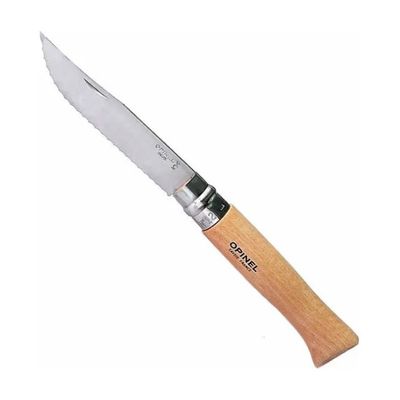 Opinel N.12 Virobloc, coltello pieghevole seghettato in acciaio inox Opinel N.12 Virobloc, coltello pieghevole seghettato in acciaio inox