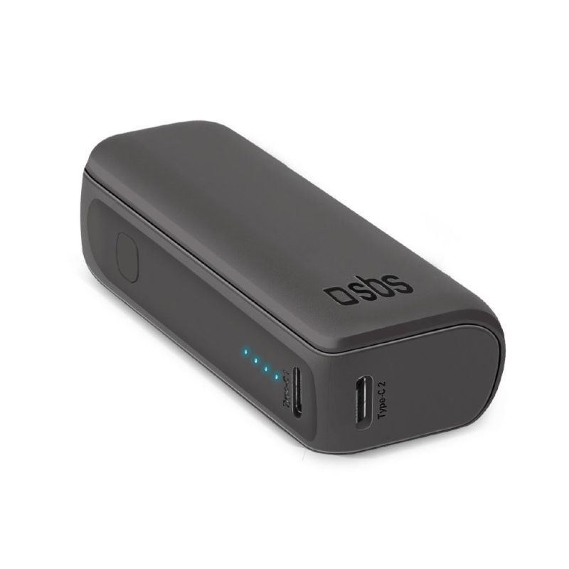 SBS NanoTube Power Bank 5000 mAh 10 W USB-C Nero