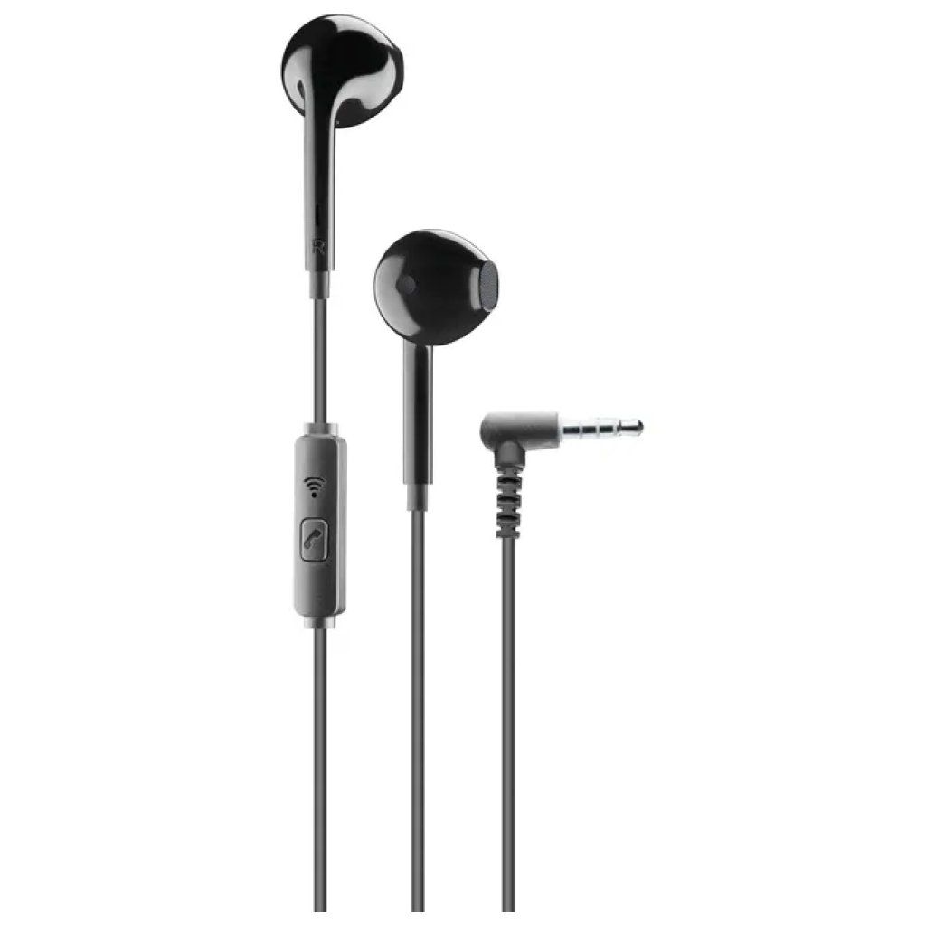 Cellularline Voice Capsule Auricolari con Microfono, Jack 3,5 mm, Nero