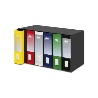 REXEL Esselte Dox 1 Registratore a Leva Commerciale, Dorso 8 cm, Bianco, Confezione da 6