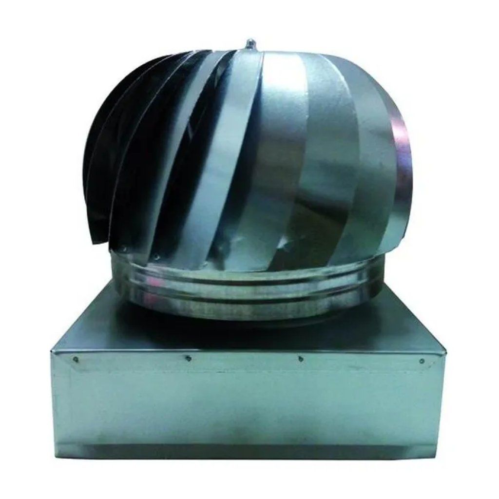 Vigor-Blinky Fumaiolo Eolico in Acciaio Inox con Base Quadrata 37 × 37 cm