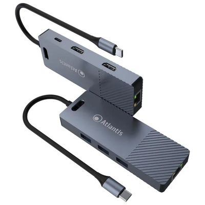 Atlantis A04-TC-DK48 Docking Station USB-C Dual HDMI 4K, LAN Gigabit e PD 85W Atlantis A04-TC-DK48 Docking Station USB-C Dual HDMI 4K, LAN Gigabit e PD 85W