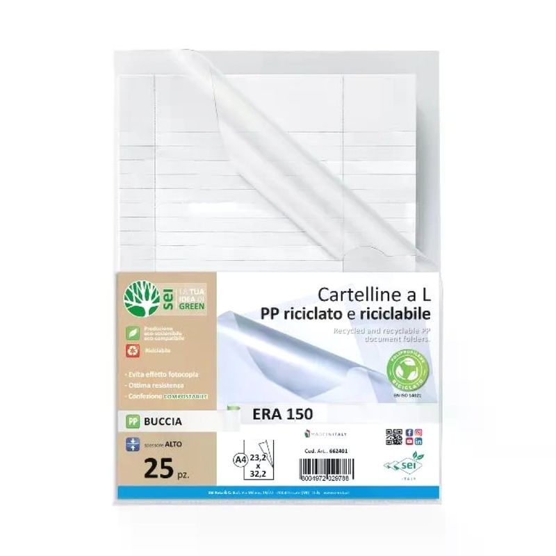 Sei Rota Era 150 – 25 Buste a L in PP Riciclato, 23,2 x 32,2 cm