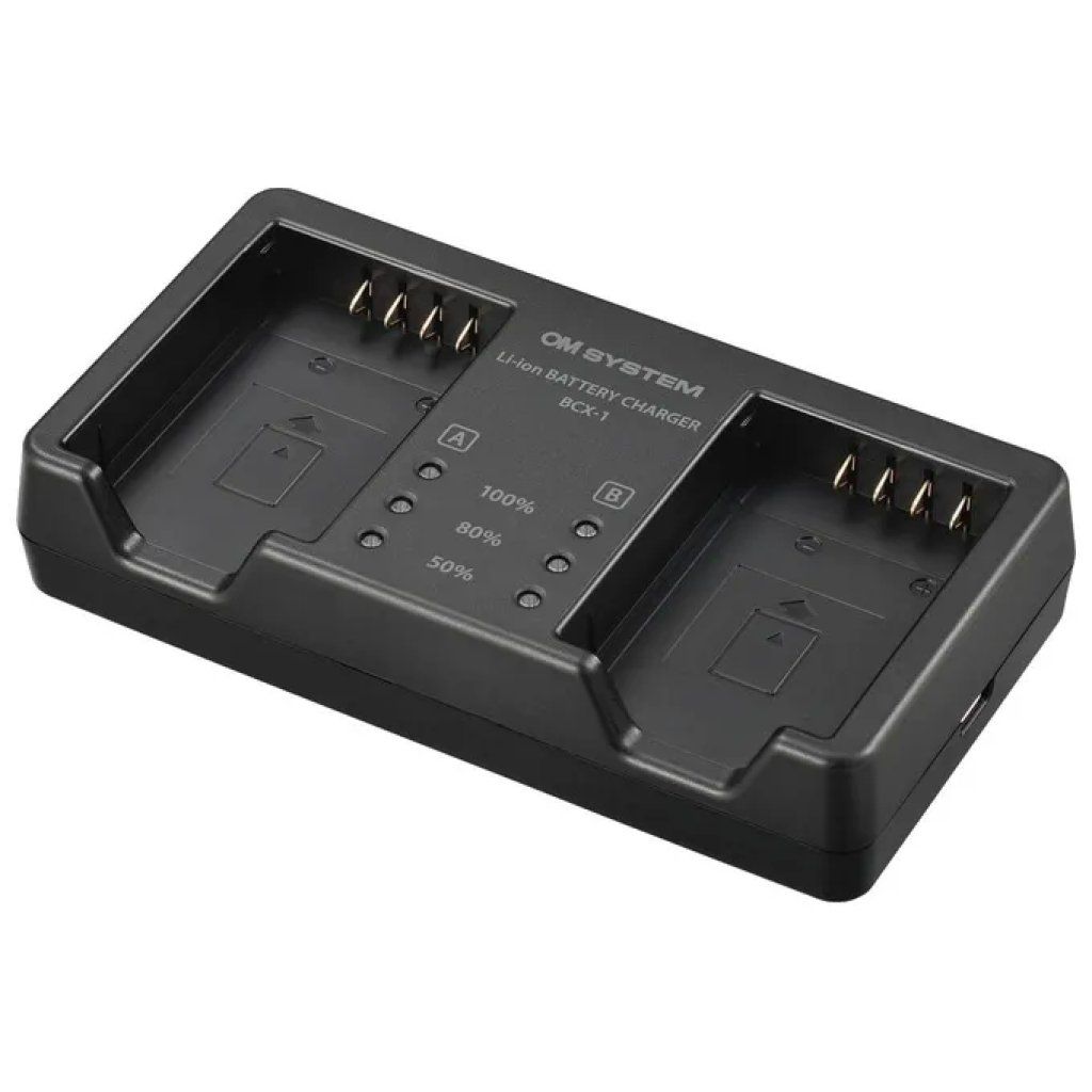 OM SYSTEM Olympus BCX-1 Caricabatterie USB/AC per Batteria BLX-1