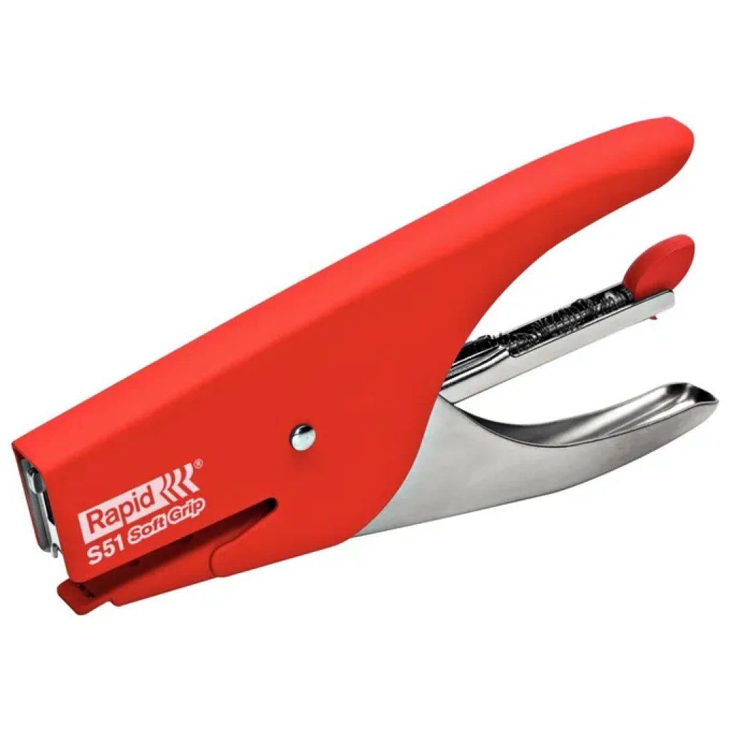 Rapid S51 Soft Grip Cucitrice a Pinza, 15 Fogli, Rossa