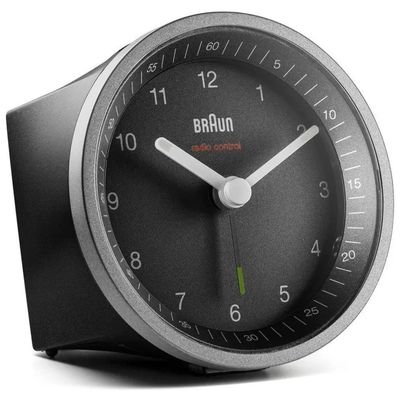 Braun BC07SB-DCF Sveglia analogica radiocontrollata nera e argento Braun BC07SB-DCF Sveglia analogica radiocontrollata nera e argento