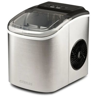 G3 Ferrari ARTIKO G20139 Fabbricatore di Ghiaccio Portatile, 12 kg/24 h, 2 Misure, Nero e Acciaio Inox