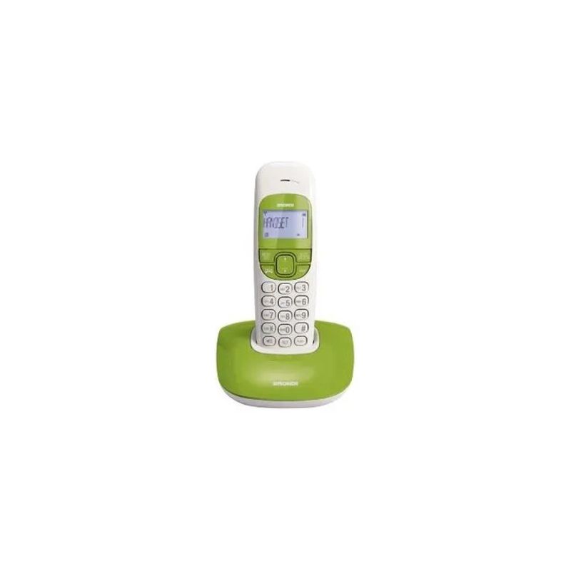 Brondi Nice Telefono Cordless DECT Vivavoce, Verde e Bianco