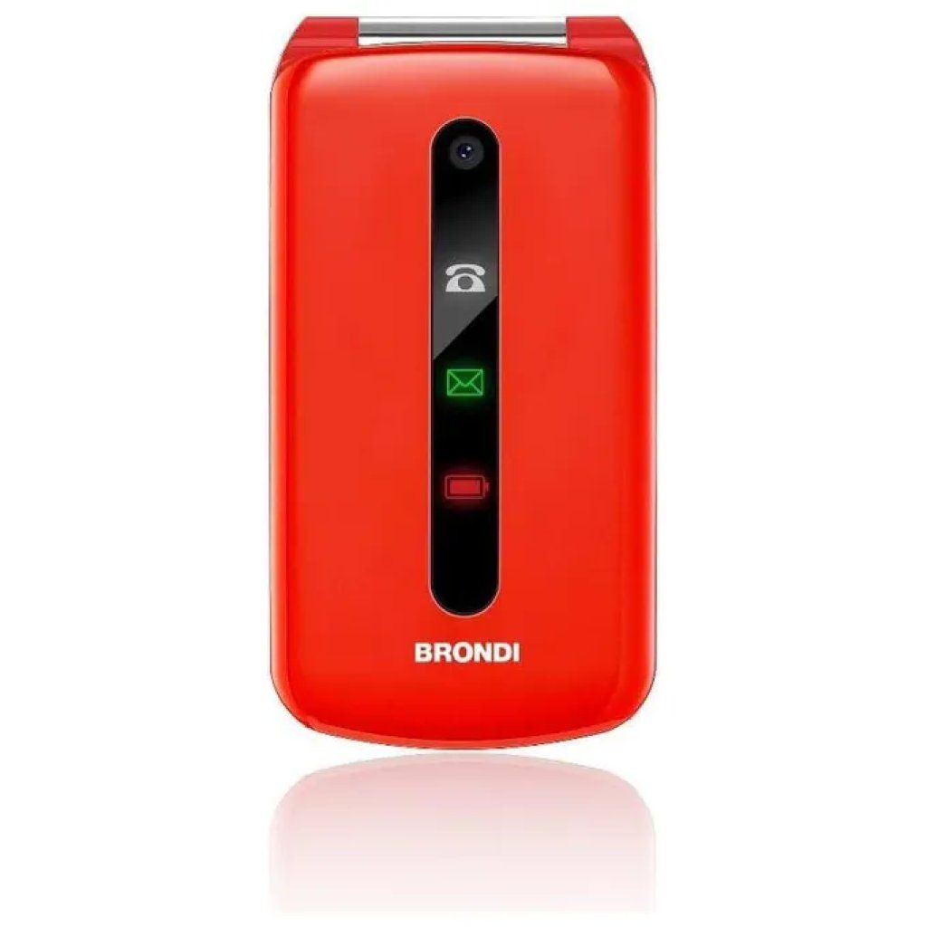 Brondi Maxy 10283002 Telefono Cellulare a Conchiglia Rosso Dual SIM