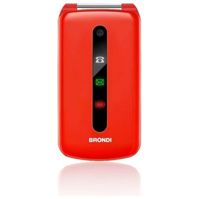 Brondi Maxy 10283002 Telefono Cellulare a Conchiglia Rosso Dual SIM