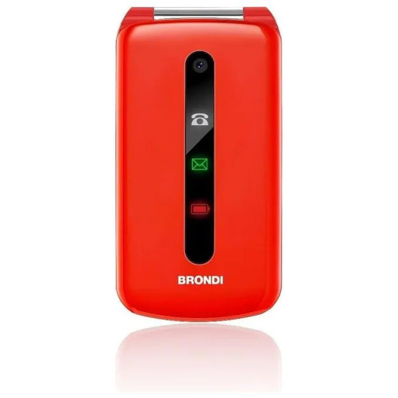 Brondi Maxy 10283002 Telefono Cellulare a Conchiglia Rosso Dual SIM