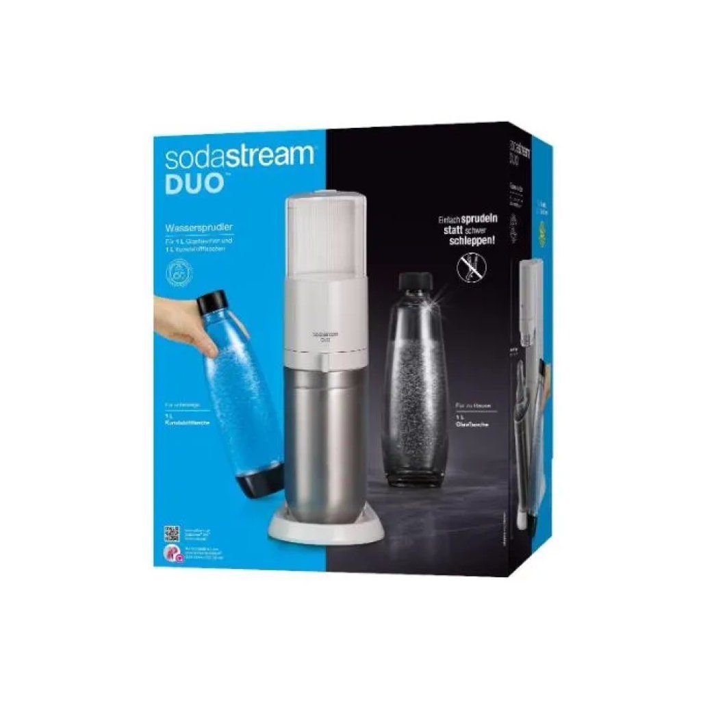 SodaStream DUO Gasatore d’Acqua Bianco con 2 Bottiglie