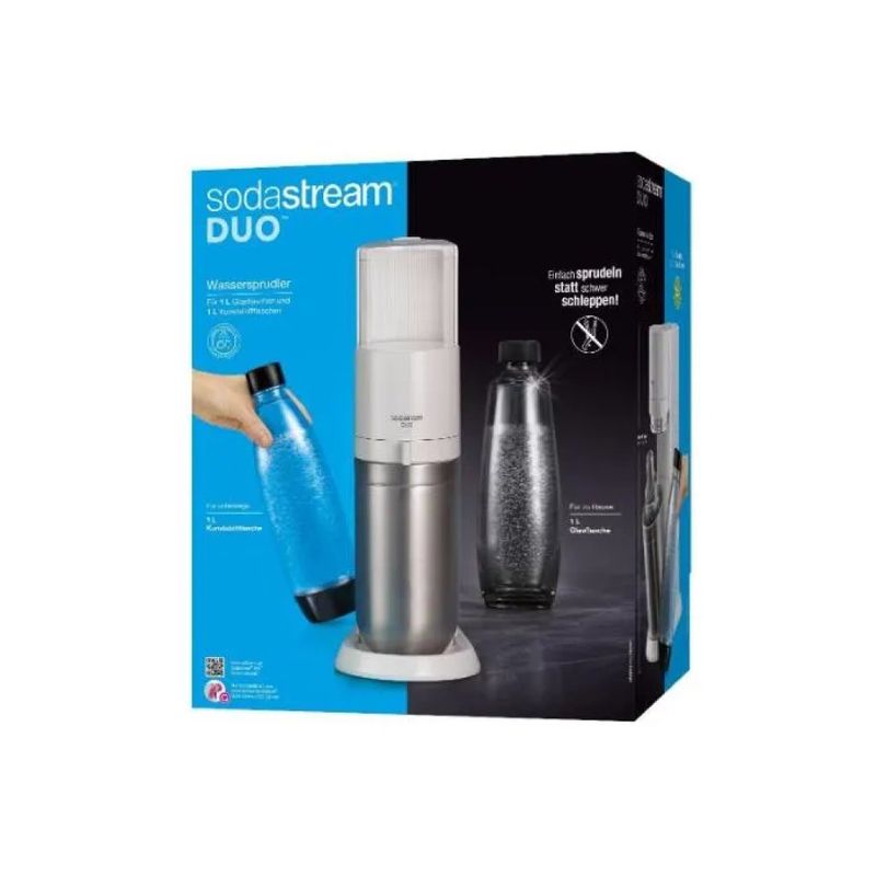 SodaStream DUO Gasatore d’Acqua Bianco con 2 Bottiglie