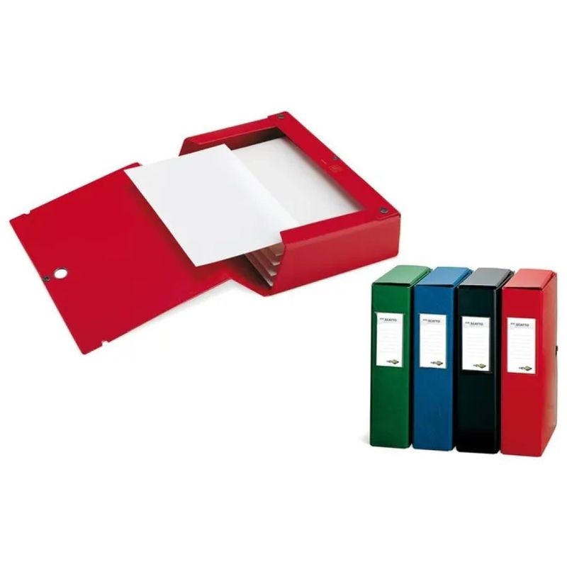 Sei Rota Scatola Portadocumenti a Scatto Rossa, Dorso 8 cm