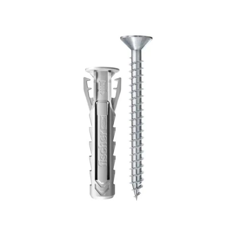 Fischer SX Plus tasselli universali in nylon 4 × 20 mm con vite, 25 pezzi