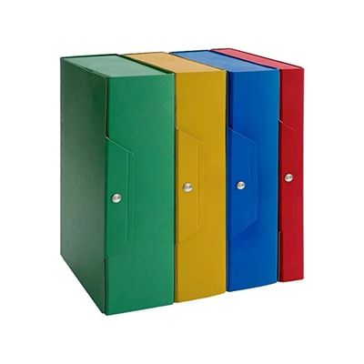 Brefiocart Set 5 Scatole Progetto con Bottone, Dorso 8 cm, Colori Assortiti Brefiocart Set 5 Scatole Progetto con Bottone, Dorso 8 cm, Colori Assortiti