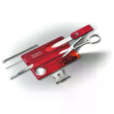 Victorinox SwissCard Lite rossa trasparente con LED