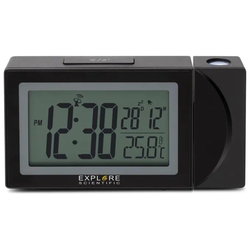 Explore Scientific RDP1002 Orologio Radiocontrollato con Proiezione e Doppio Allarme