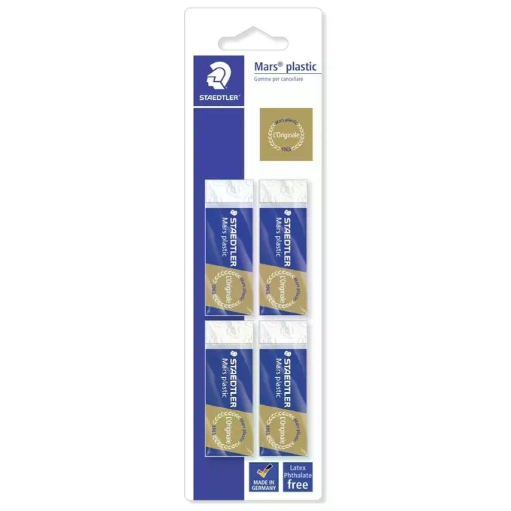 Staedtler Mars Plastic – Set 4 gomme bianche