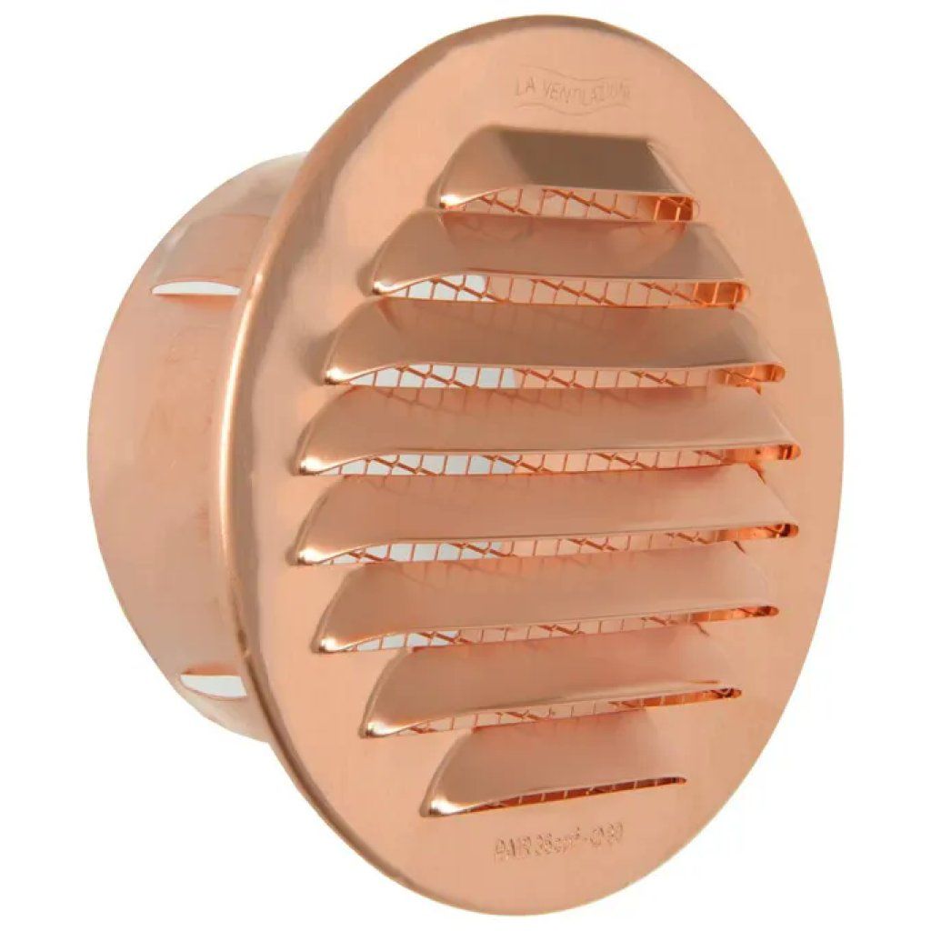 LAVENTILAZIONE Griglia tonda in rame 7,6 cm con rete antinsetti GTR80R