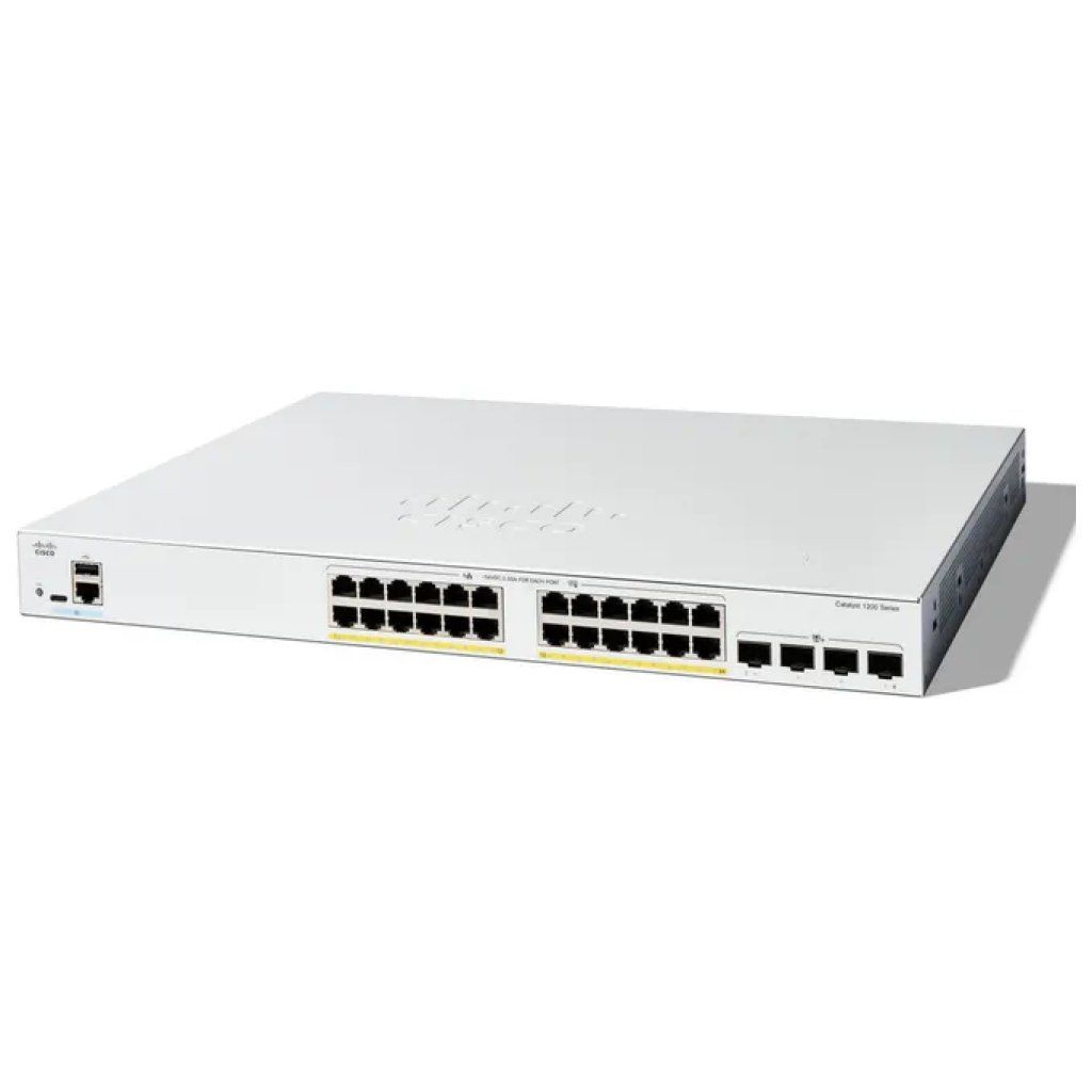 Cisco Catalyst 1200 C1200-24FP-4X Switch Gigabit PoE gestito, 24 porte e 4 uplink 10G SFP+