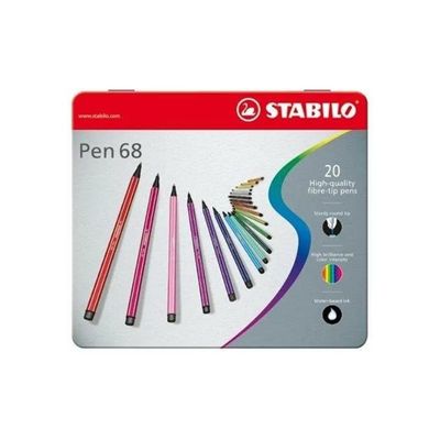 STABILO Pen 68 – Set da 20 pennarelli in scatola metallica
