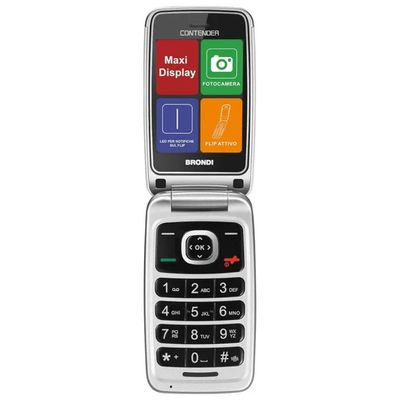 Brondi Contender Cellulare Dual SIM per Anziani, Bianco