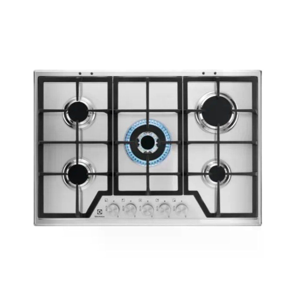 Electrolux KGS7536SX Piano Cottura a Gas 75 cm, 5 Fuochi, Inox