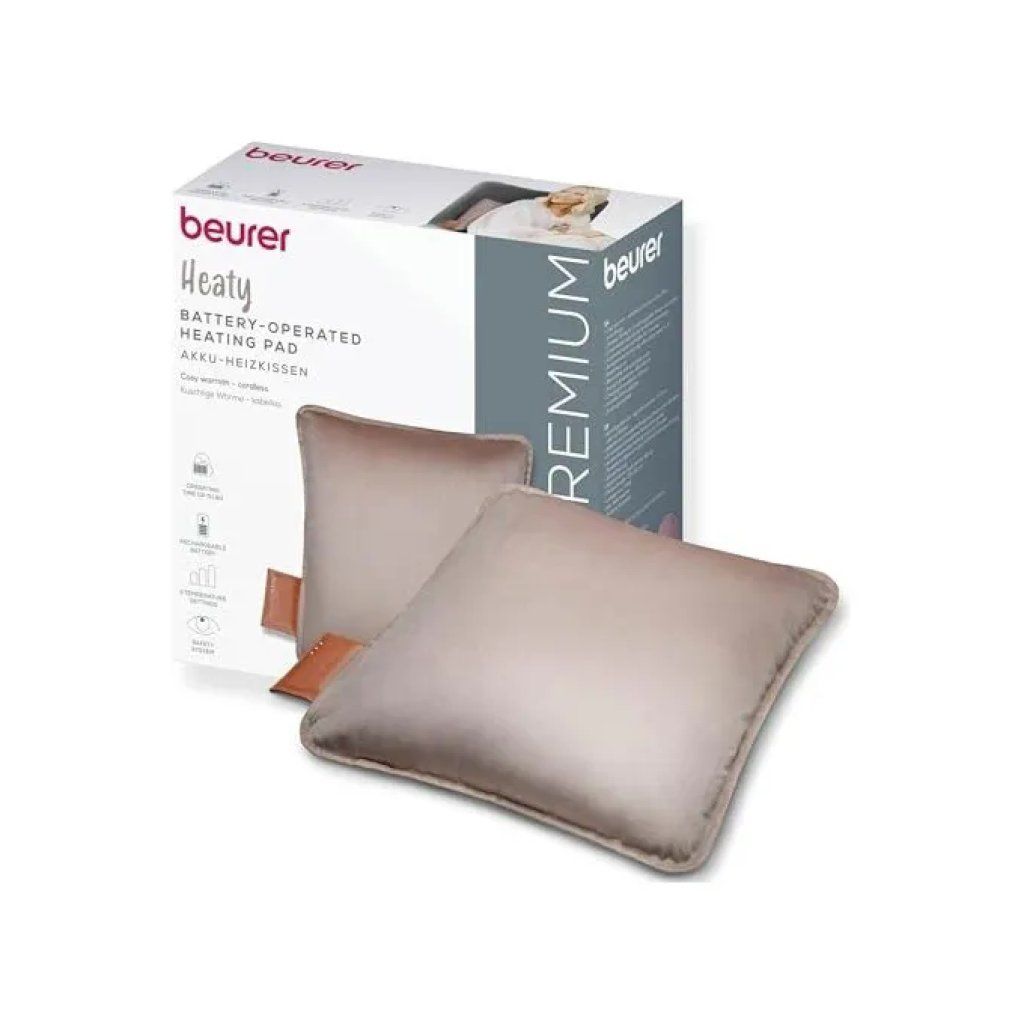 Beurer HK 77 Heaty Cuscino Riscaldante Senza Fili 45 x 45 cm – Smokey Taupe