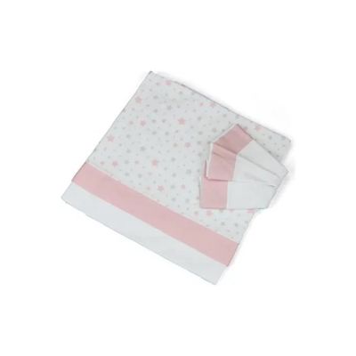 Baby Idea L2006RS – Set lenzuola rosa con stelline per lettino