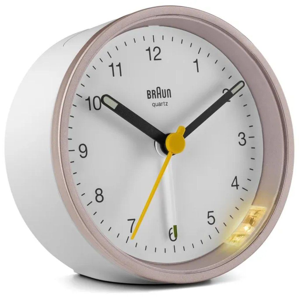 Braun BC12 Sveglia Analogica al Quarzo Rosa e Bianca