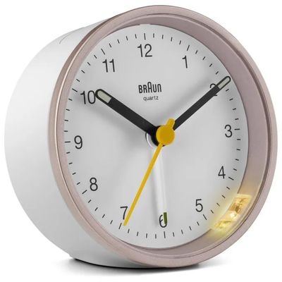 Braun BC12 Sveglia Analogica al Quarzo Rosa e Bianca