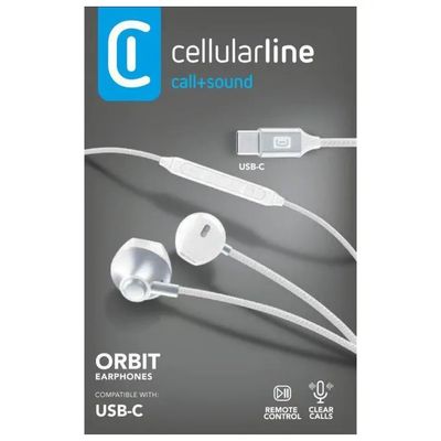 CELLULARLINE Cellular Line Orbit Auricolari USB-C con Microfono, Bianchi CELLULARLINE Cellular Line Orbit Auricolari USB-C con Microfono, Bianchi
