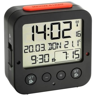 TFA-DOSTMANN TFA Dostmann Bingo – Sveglia Digitale Radiocontrollata Nera TFA-DOSTMANN TFA Dostmann Bingo – Sveglia Digitale Radiocontrollata Nera