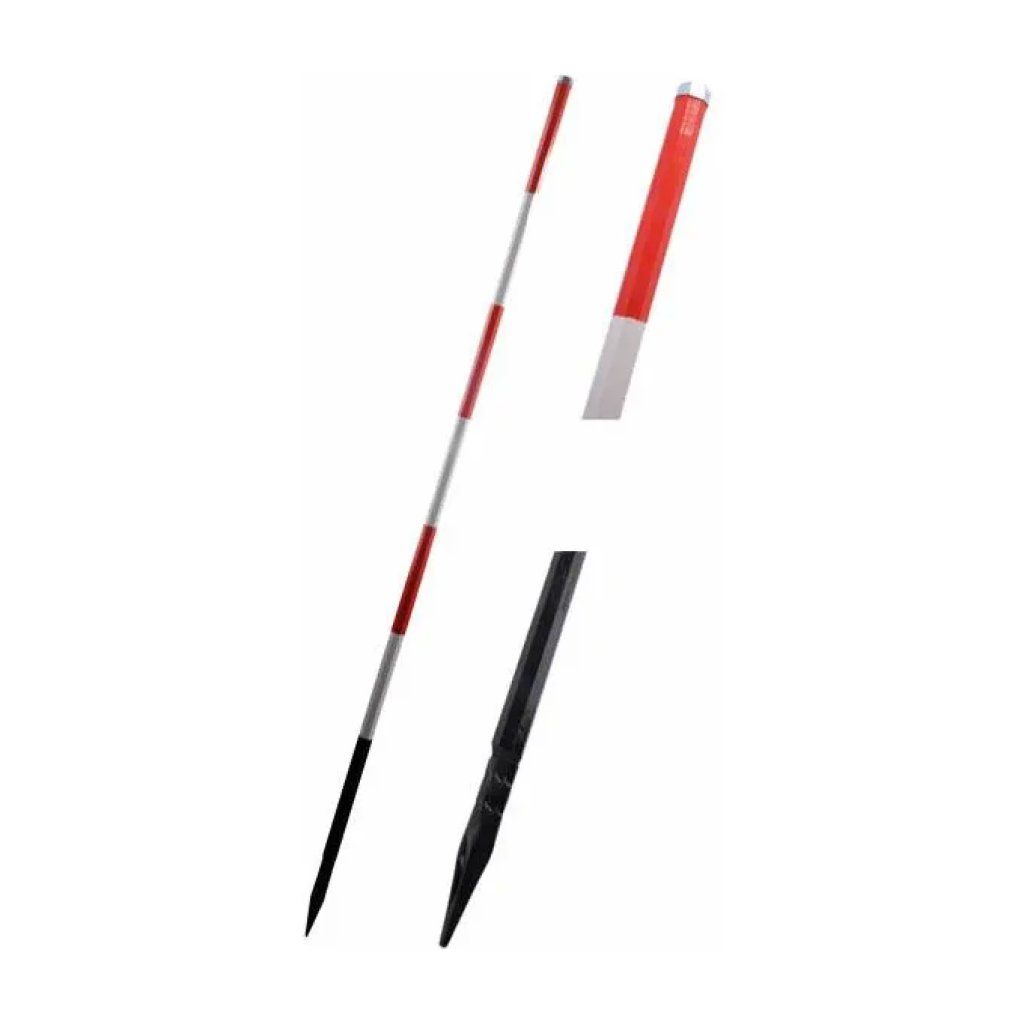 3G Palina Esagonale Bianco-Rossa con Punta Metallica, 160 cm