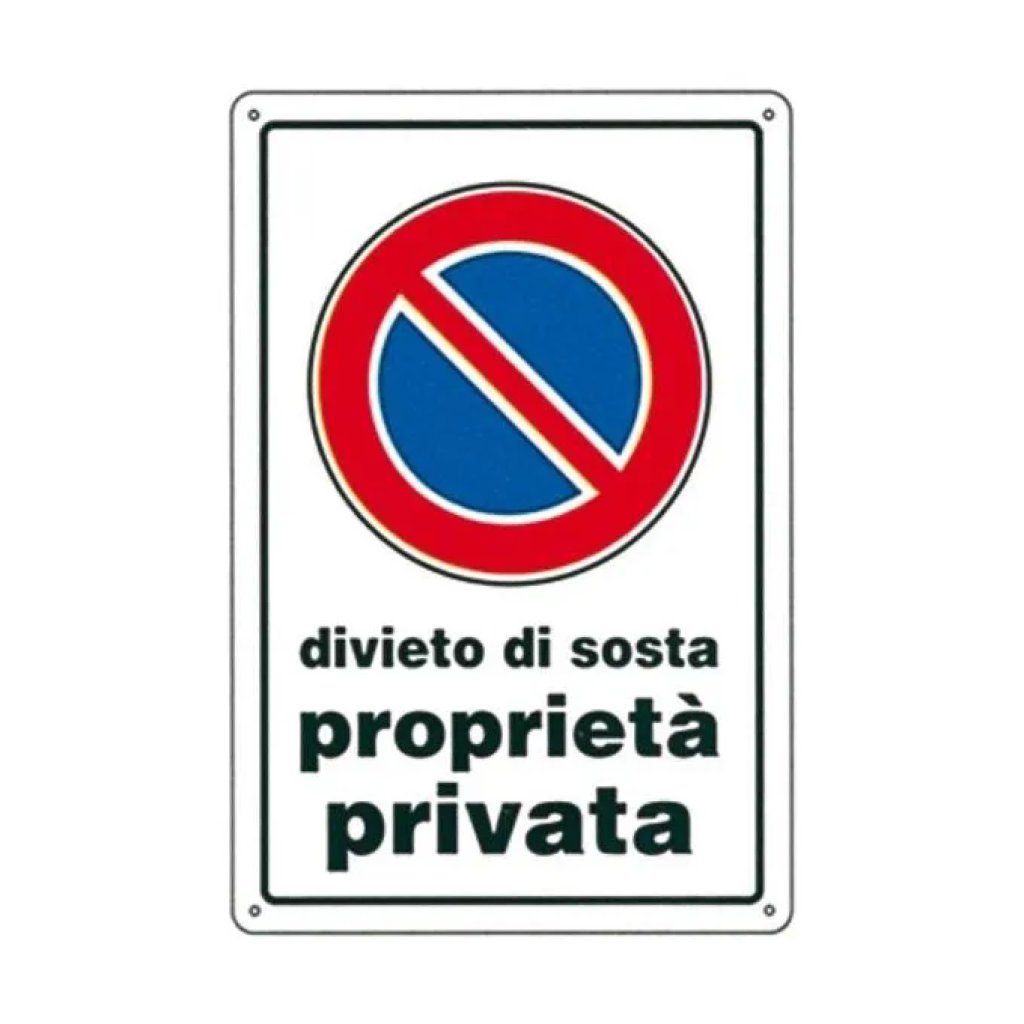 Yeppon Cartello Divieto di Sosta - Proprietà Privata, Alluminio, 30 × 45 cm