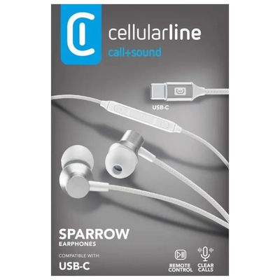 Cellularline Sparrow Auricolari In-Ear USB-C Bianchi Cellularline Sparrow Auricolari In-Ear USB-C Bianchi