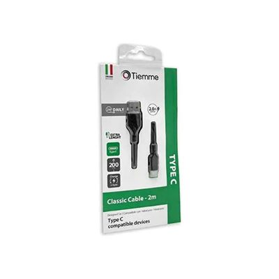 Tiemme 3680K Cavo USB-A a USB-C, 18 W, 2 m, Nero